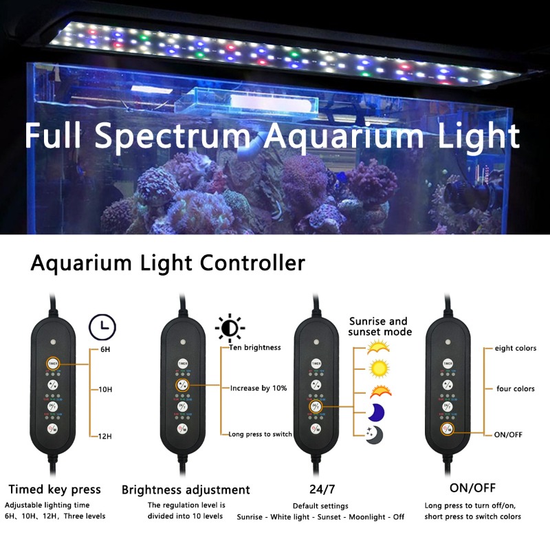 LED Fish Tank Light Full Spect - đánh giá và giá Reef Lighting