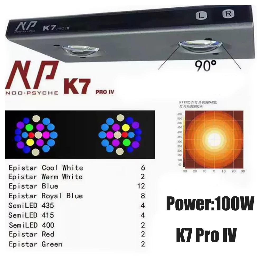Noopsyche NP K7Pro IV 100W App - đánh giá và giá Saltwater Tank